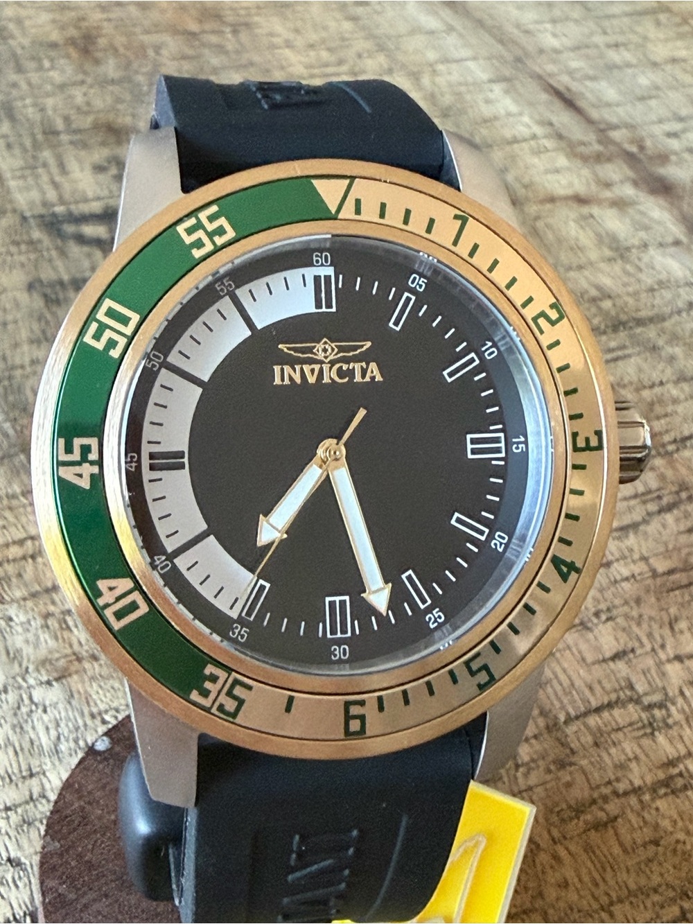 NEW Invicta Specialty Compass Two-Tone Green Bezel Watch 45mm- 100M WR NIB - Picture 2 of 8
